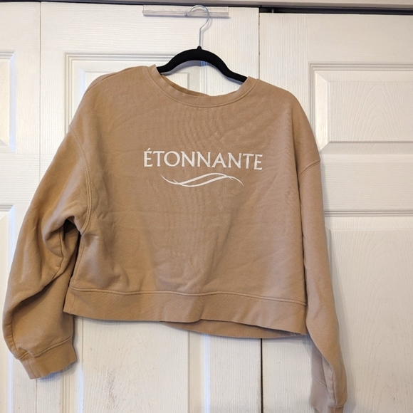 H&M Crop Sweater Étonnante Tan - Picture 2 of 4